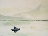 Fishery boat, the lagoon, Mesalonghi 68x44